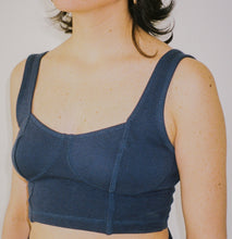 Load image into Gallery viewer, Blue cotton cropped top, size S