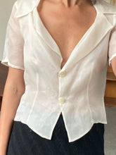 Load image into Gallery viewer, Vintage silk organza blouse, size S/M