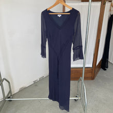 Load image into Gallery viewer, Assymetric dark blue silk Marella dress, size S/M