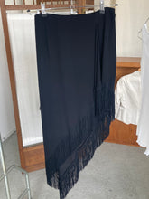 Load image into Gallery viewer, RESERVED - Vintage silk fringe skirt, size S/M