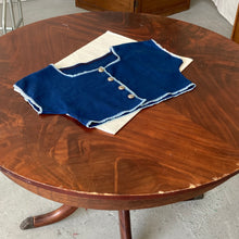 Load image into Gallery viewer, Vintage blue button up top, size S