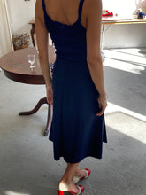 Load image into Gallery viewer, Dark blue wool skirt, size XS