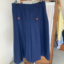 Load image into Gallery viewer, Dark blue wool skirt, size XS
