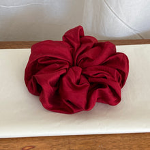 Load image into Gallery viewer, Silk scrunchie, deep red
