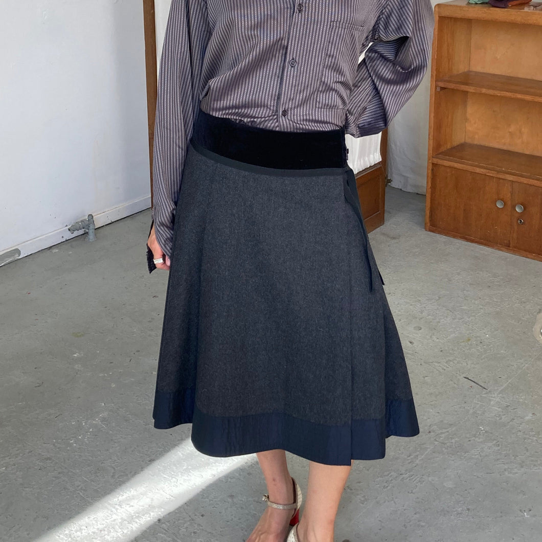Wool Max Mara wrap skirt, size L
