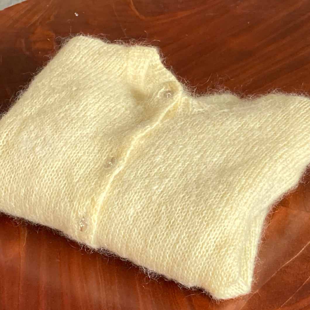 Yellow mohair cardigan, size S/M