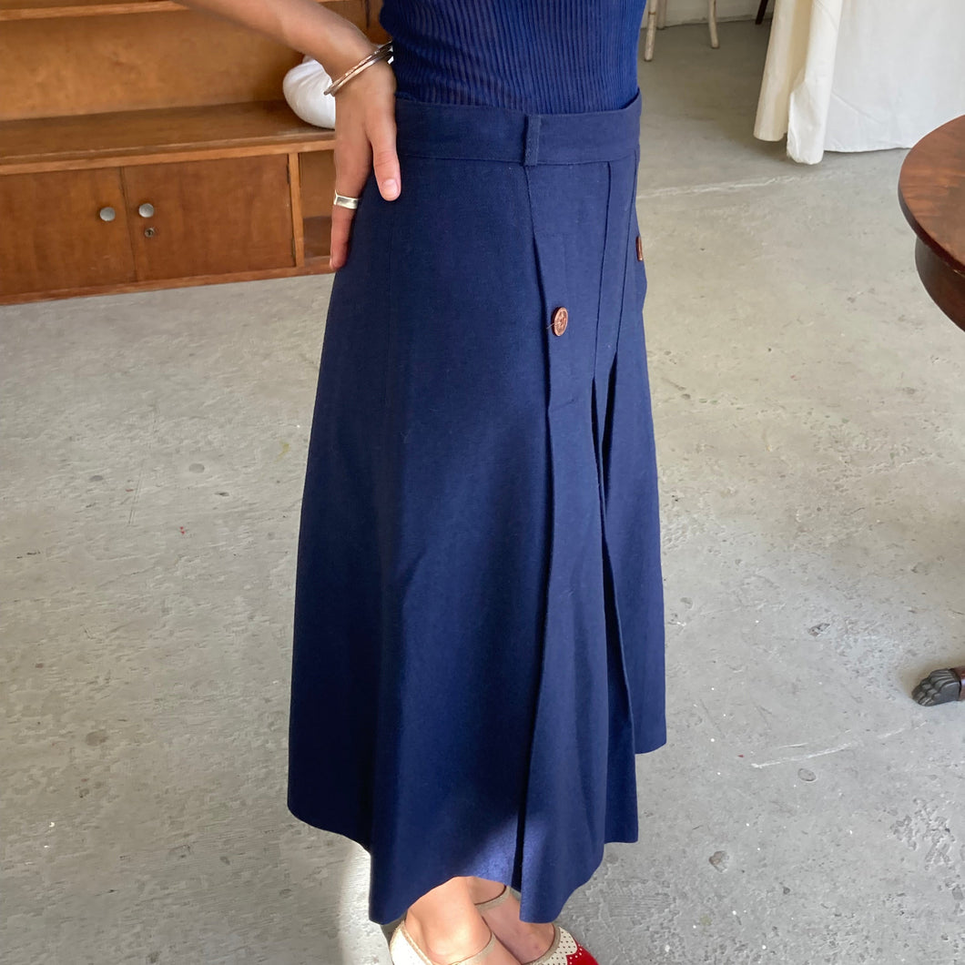 Dark blue wool skirt, size XS