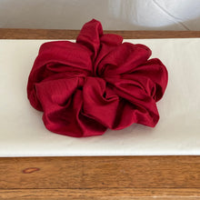 Load image into Gallery viewer, Silk scrunchie, deep red