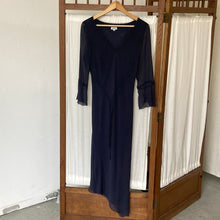 Load image into Gallery viewer, Assymetric dark blue silk Marella dress, size S/M