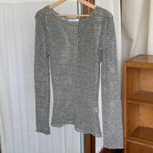 Load image into Gallery viewer, Vintage knitted silver top, size S/M