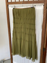 Load image into Gallery viewer, Vintage khaki silk Bluemarine midi skirt, size S/M