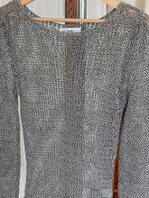 Load image into Gallery viewer, Vintage knitted silver top, size S/M
