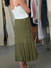 Load image into Gallery viewer, Vintage khaki silk Bluemarine midi skirt, size S/M