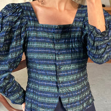 Load image into Gallery viewer, Vintage top with puffy sleeves, size S