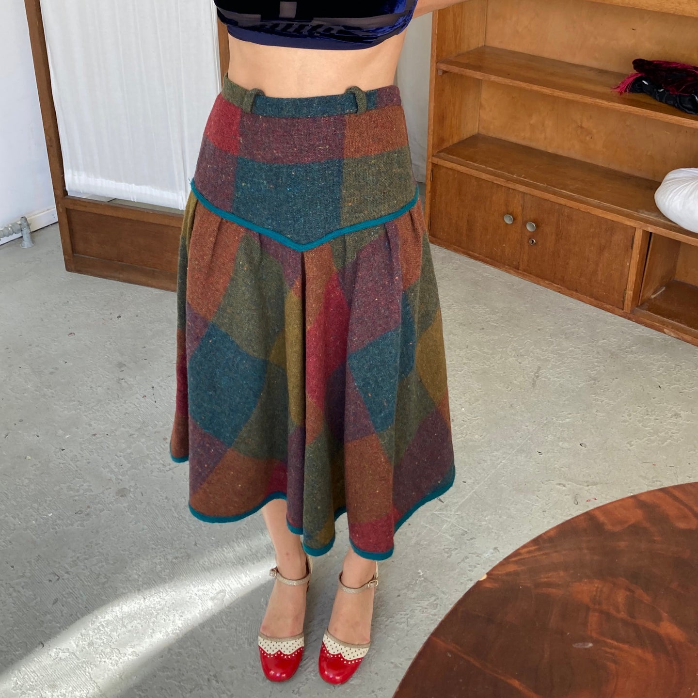Wool tartan skirt, size XS