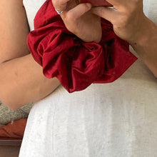 Load image into Gallery viewer, Silk scrunchie, deep red