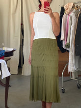 Load image into Gallery viewer, Vintage khaki silk Bluemarine midi skirt, size S/M