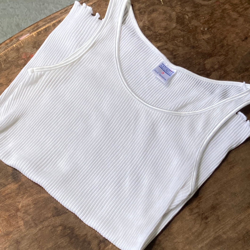 Vintage cotton rib top, size S
