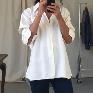 Vintage creme silk shirt, size S/M