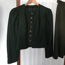 Load image into Gallery viewer, Vintage dark green wool jacket, size S/M