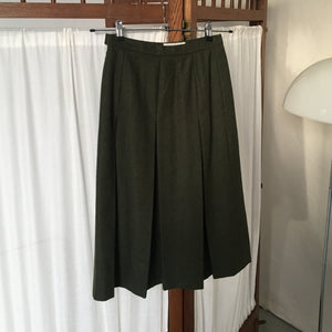 Vintage dark green wool skirt, size (X)XS