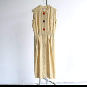 Vintage soft yellow dress, size XS