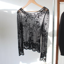 Load image into Gallery viewer, Vintage sheer sequins top, size S