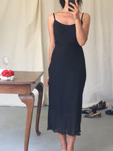 Load image into Gallery viewer, 90&#39;s black slip dress, size S