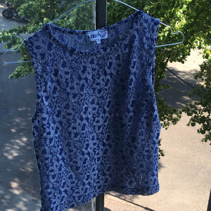 Sheer blue top, size S