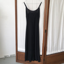 Load image into Gallery viewer, 90&#39;s black slip dress, size S