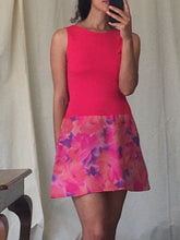 Load image into Gallery viewer, Vintage bright pink mini dress, size S