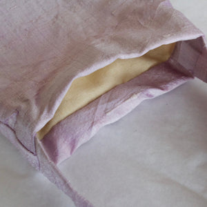 Bronwen Jones X YV silk lilac pouch bag