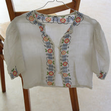 Load image into Gallery viewer, Antique cotton embroidered top, size XS