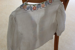 Antique cotton embroidered top, size XS