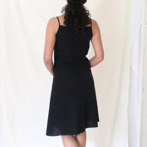 90's cotton black dress, size S