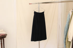Vintage darkblue velvet skirt, size XS