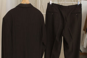 Vintage dark brown suit, size XL