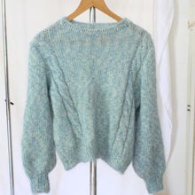 Load image into Gallery viewer, Vintage sea blue mohair knitted sweater, size S/M
