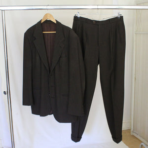 Vintage dark brown suit, size XL