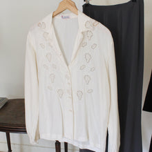 Load image into Gallery viewer, Vintage silk embroidered blouse, size L