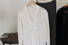 Load image into Gallery viewer, Vintage silk embroidered blouse, size L
