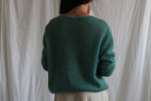 Load image into Gallery viewer, Vintage jade green mohair cardigan, size S/M