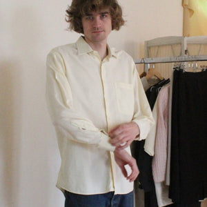 Vintage cotton soft yellow shirt, men size M/L