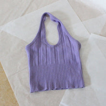 Load image into Gallery viewer, 90&#39;s lilac halter top, size XS/S