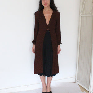Vintage brown open dress, size S