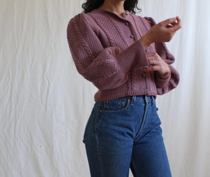 Vintage Austrian cardigan with puffy sleeves, size S