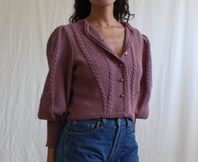 Load image into Gallery viewer, Vintage Austrian cardigan with puffy sleeves, size S
