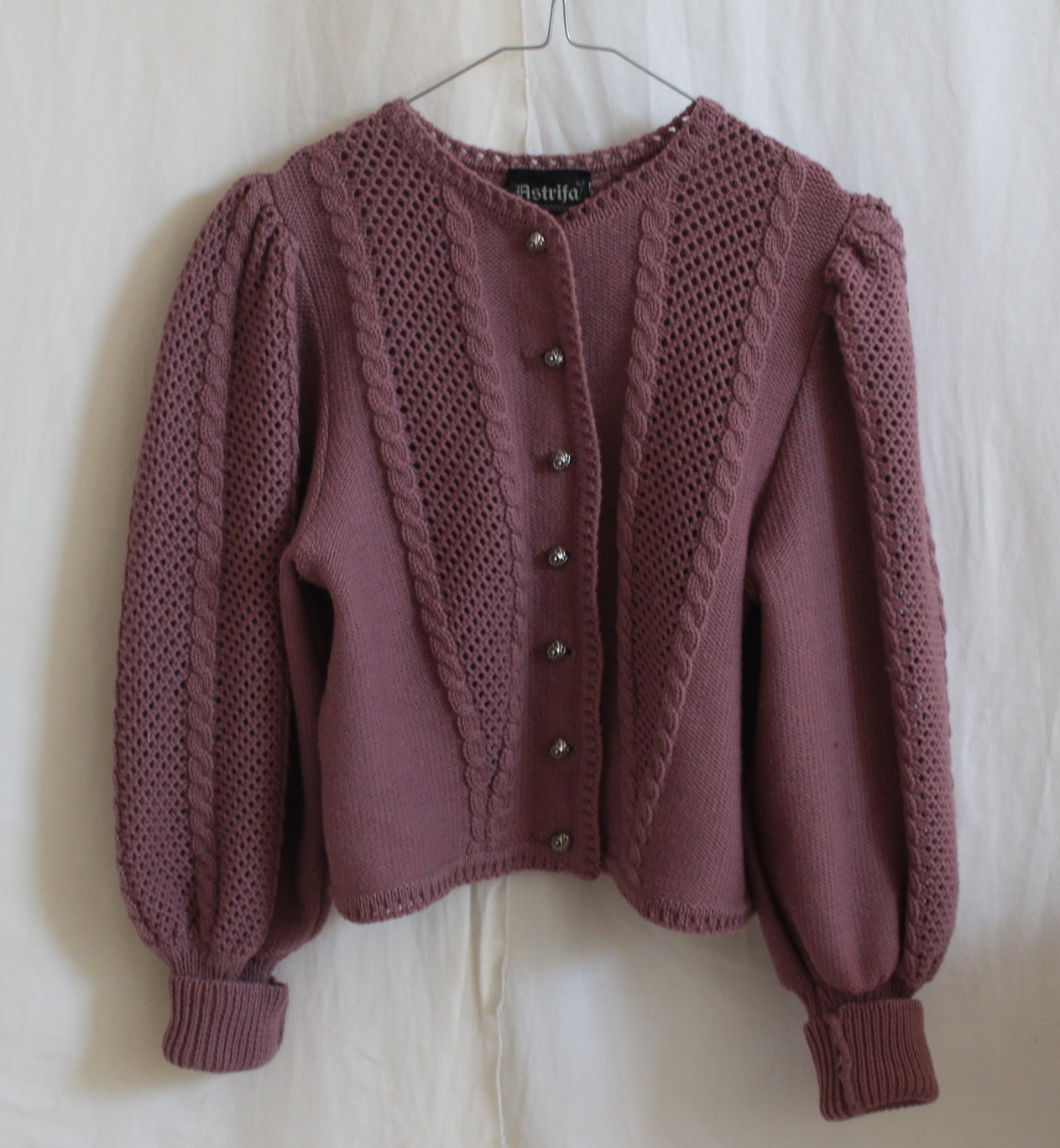 Vintage Austrian cardigan with puffy sleeves, size S – Yohara Vintage