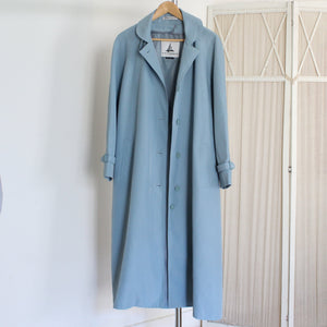 Vintage soft blue long spring coat, size S/M