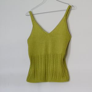 90's knitted apple green top, size S/M